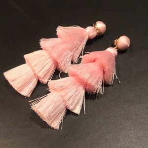 Pink tassel earrings